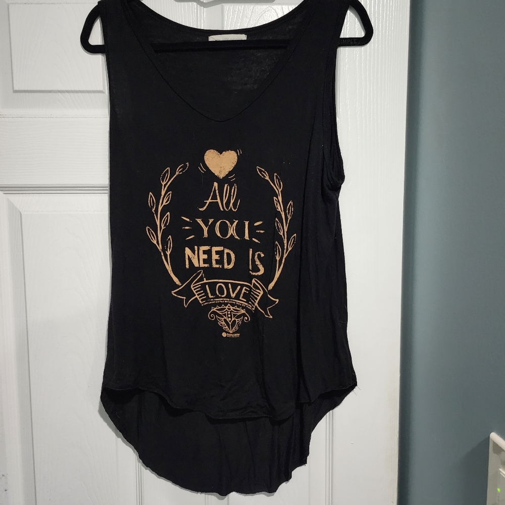 All you need is love black M tank top